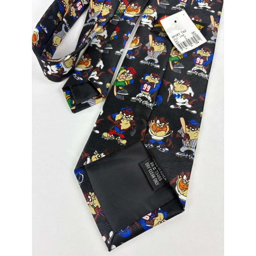 Looney Tunes Sport Taz Baseball Necktie NWT Warner Bros Novelty Tie VTG 1998